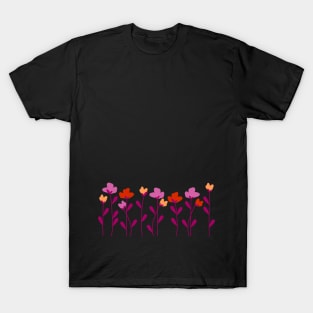 Flowers in Lesbian Flag Colors T-Shirt